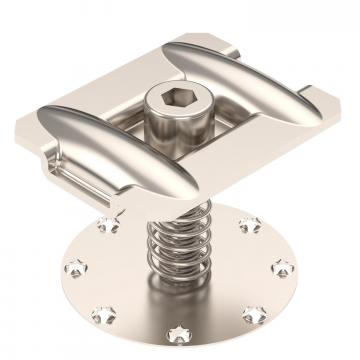 Intermediate clamp with spring for PV module mounting