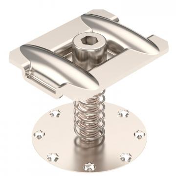 Intermediate clamp with spring for PV module mounting