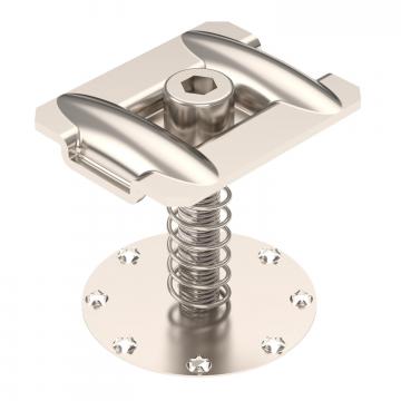 Intermediate clamp with spring for PV module mounting