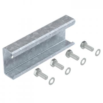 Straight connector for support profiles, free-standing system
