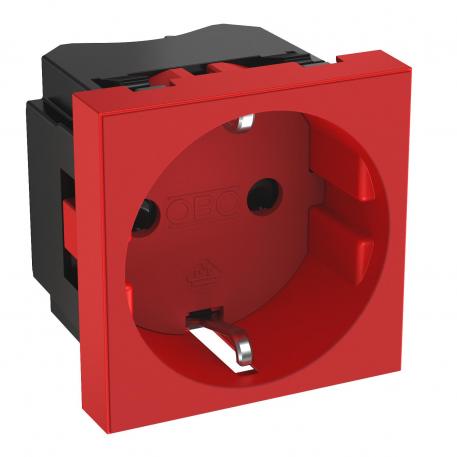0° socket, protective contact, single 1 | Single 0° | сигнално червено; RAL 3001
