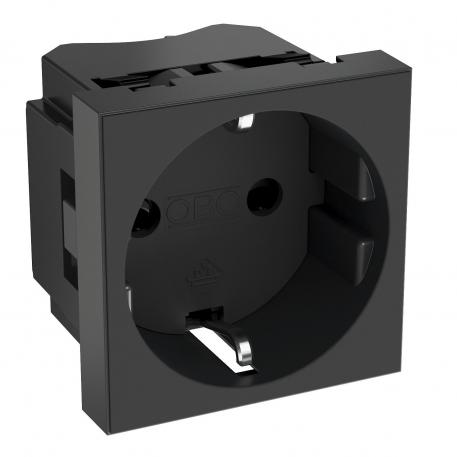 0° socket, protective contact, single 1 | Single 0° | сиво-черно; RAL 7021