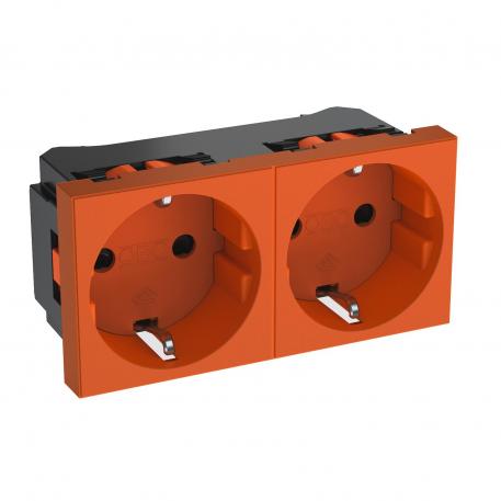 0° socket, protective contact, double 2 | Double 0° | оранжево; RAL 2004