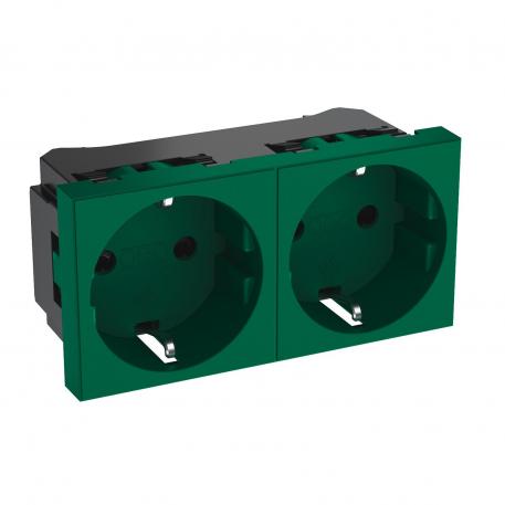0° socket, protective contact, double 2 | Double 0° | ментово зелено; RAL 6029