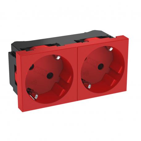 33° socket, protective contact, double 2 | Double 33° | сигнално червено; RAL 3001