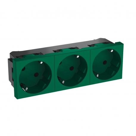 33° socket, protective contact, triple 3 | Triple 33° | ментово зелено; RAL 6029