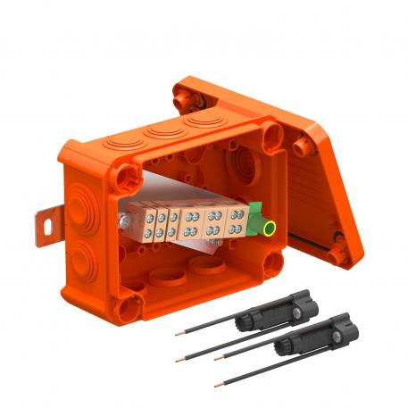 FireBox T100 с уплътнения за пробождане с два държача за предпазител 136x102x57 | 10 | IP66 | оранжево; RAL 2003