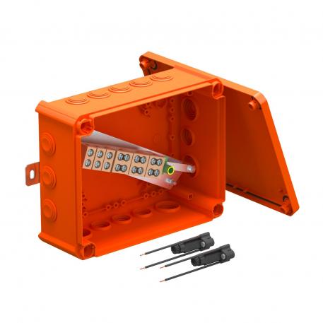 FireBox T250 с уплътнения за пробождане и два държача за предпазител 225x173x86 |  | IP66 | оранжево; RAL 2003